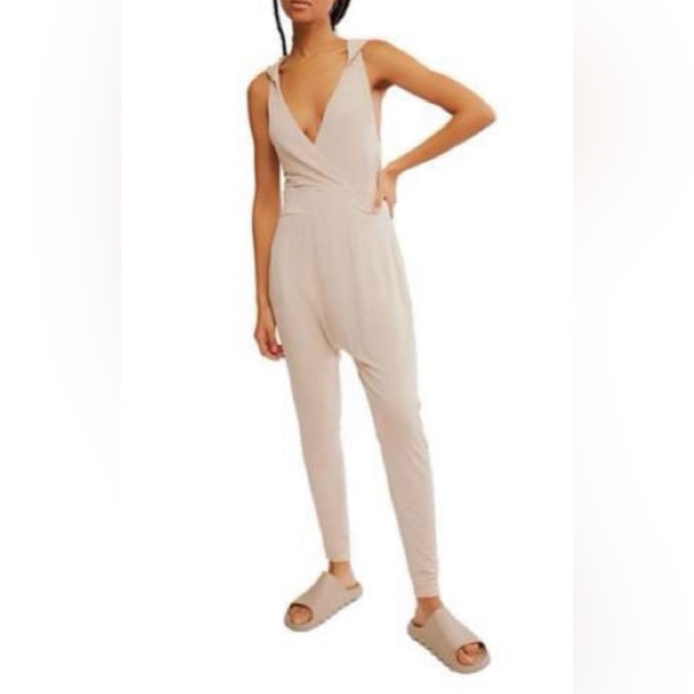 Free People Second Chance Sleeveless Harem Jumpsuit in Bamboo size medium